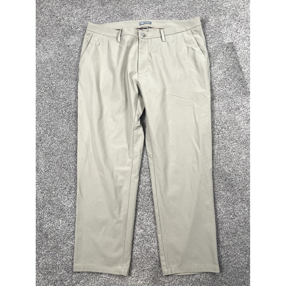 Ash & Erie Pants Mens 34 x 26 Khaki Chino Slim Straight Office Business Casual